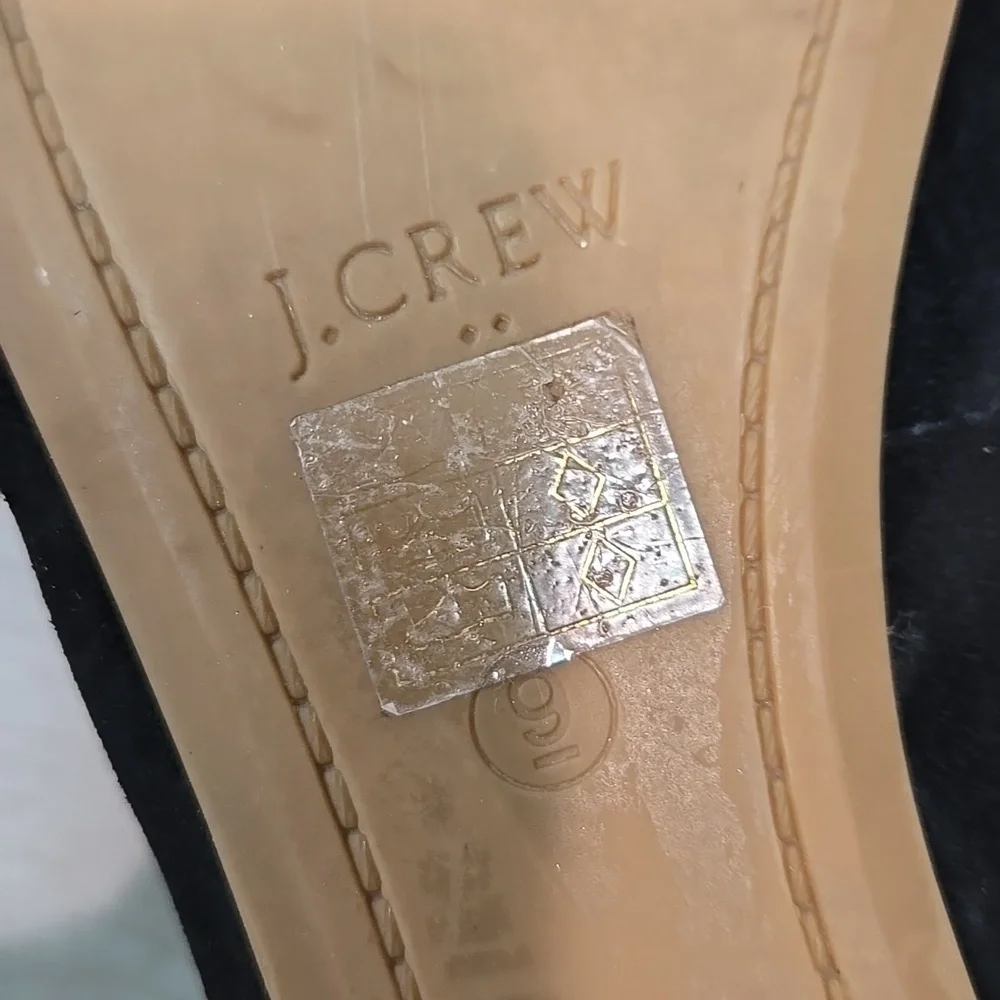 J.Crew Women Leather Loafer Hidden Wedge Mary Jane Clog shoes sz 9